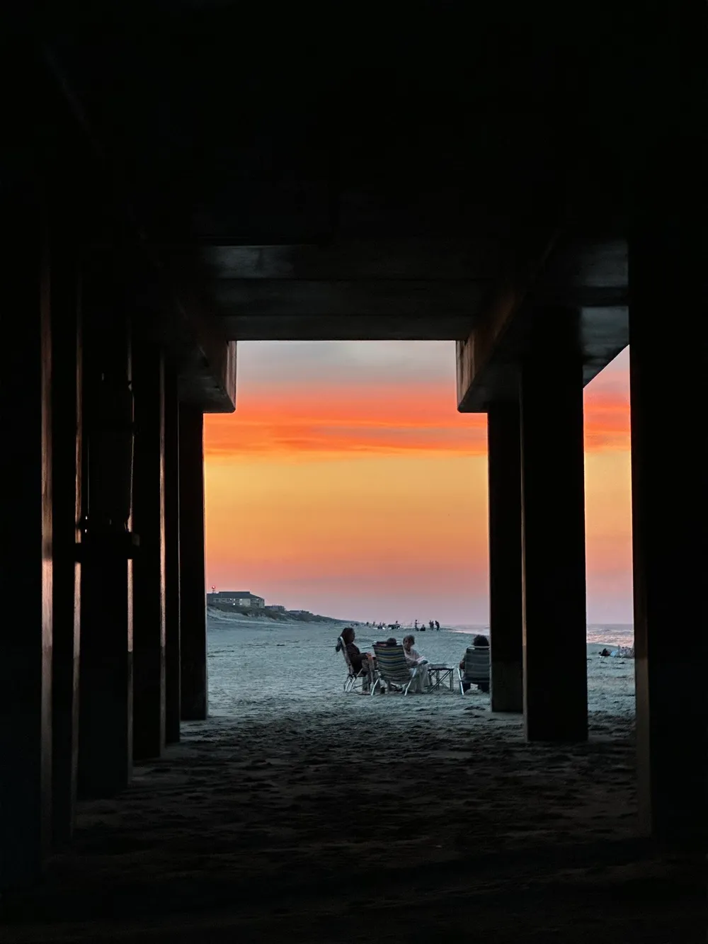 Sunset under the pier